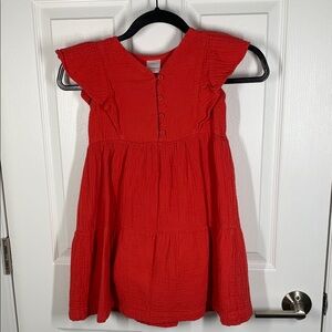 Hanna Anderson red cotton summer dress size 5